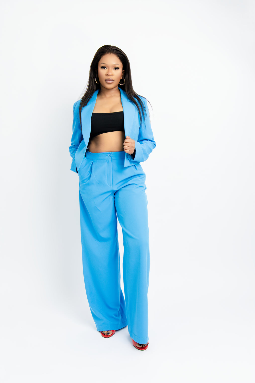 The Sky Blue Power Suit Two-Piece