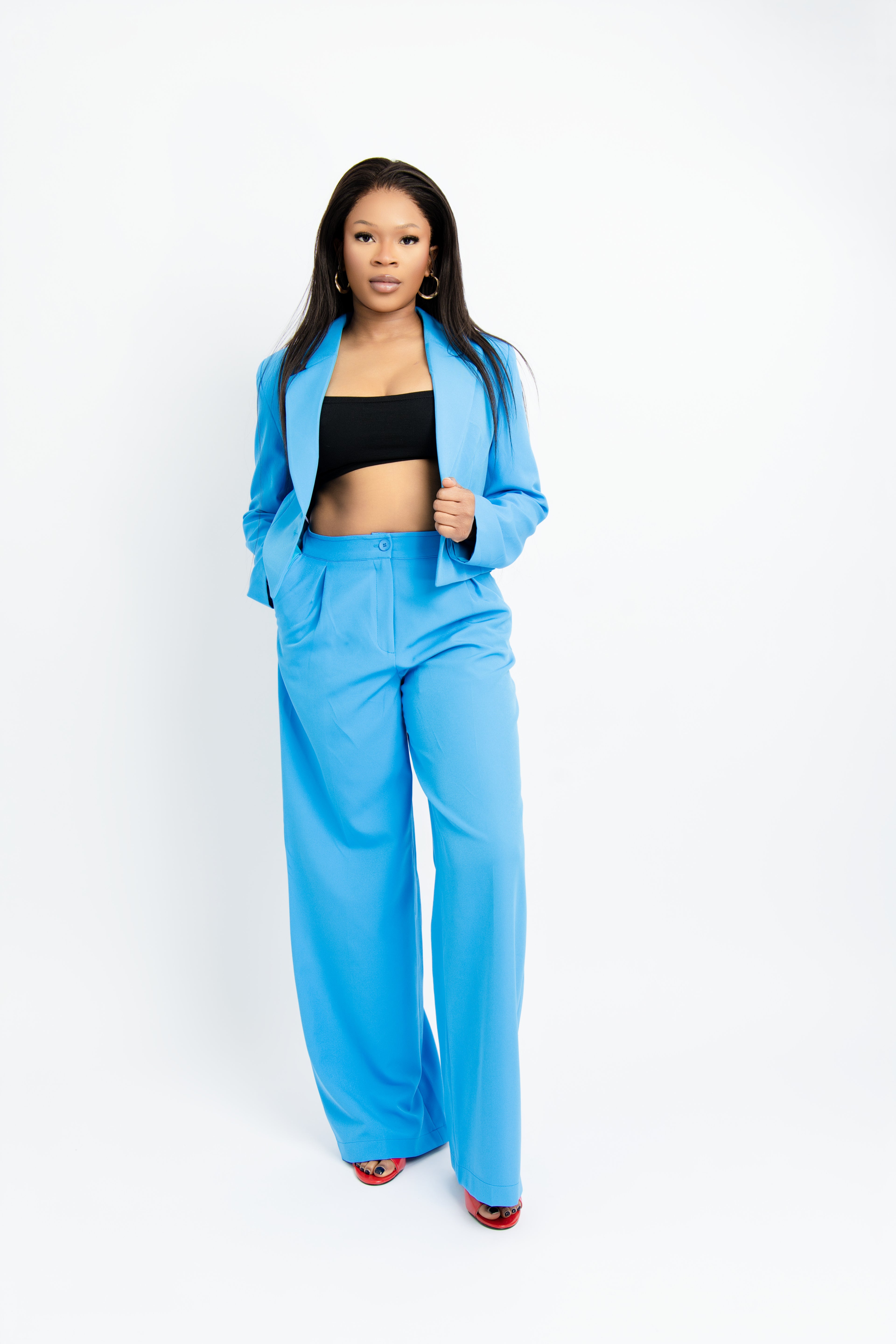 The Sky Blue Power Suit Two-Piece