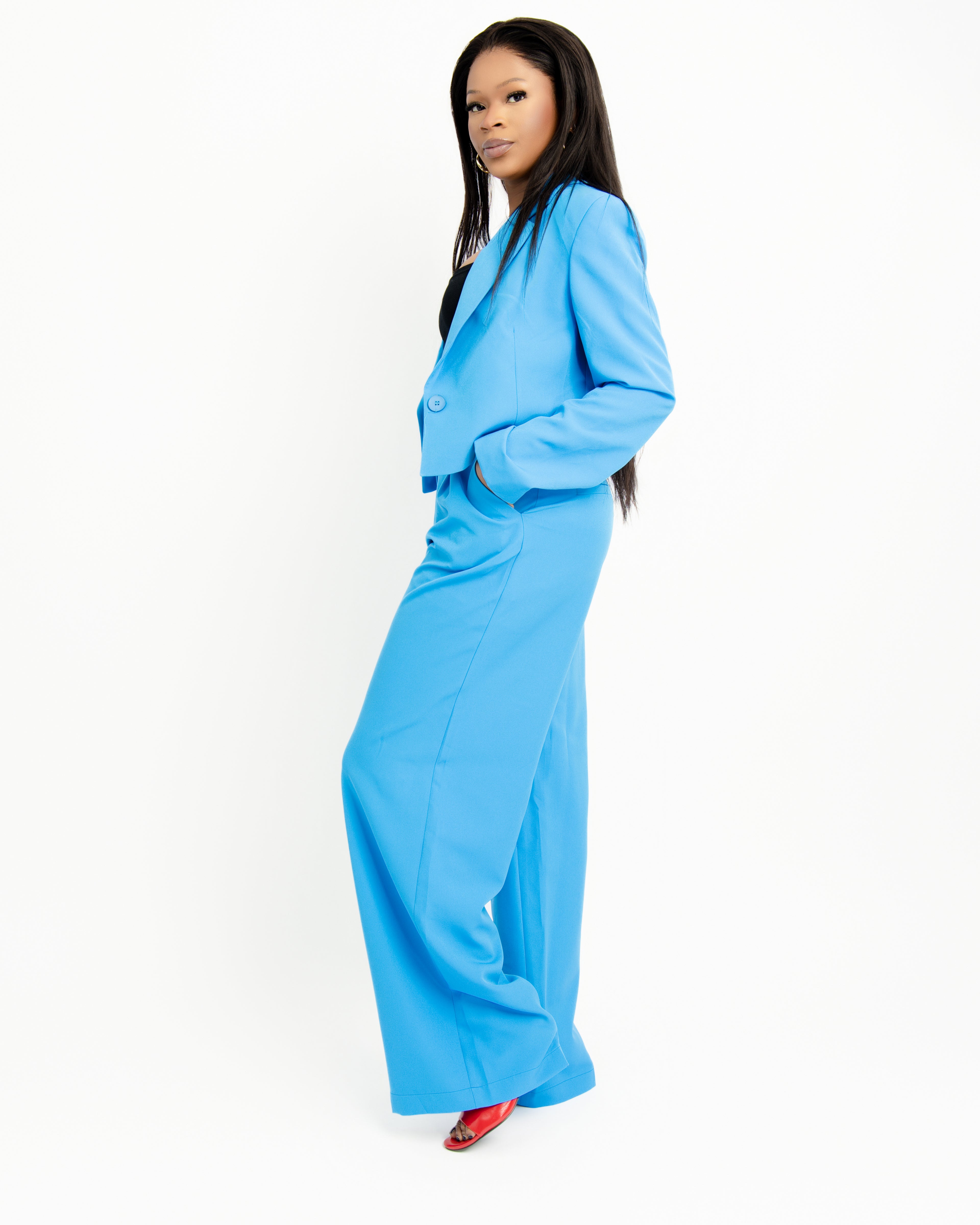 The Sky Blue Power Suit Two-Piece