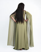 Olive Green Embellished Maxi Abaya Gown