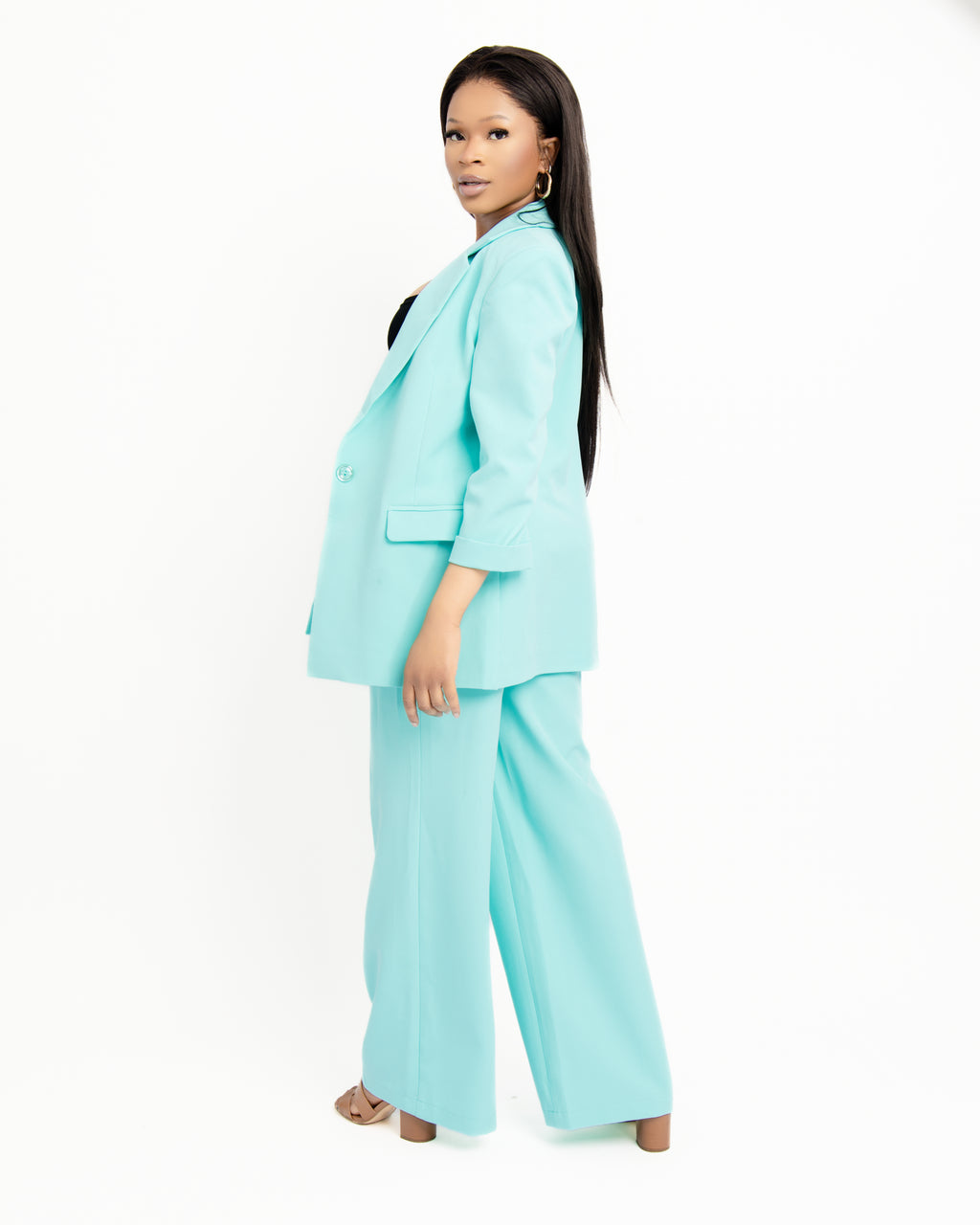 The Pastel Aqua Power Suit 2-Piece Business Suit