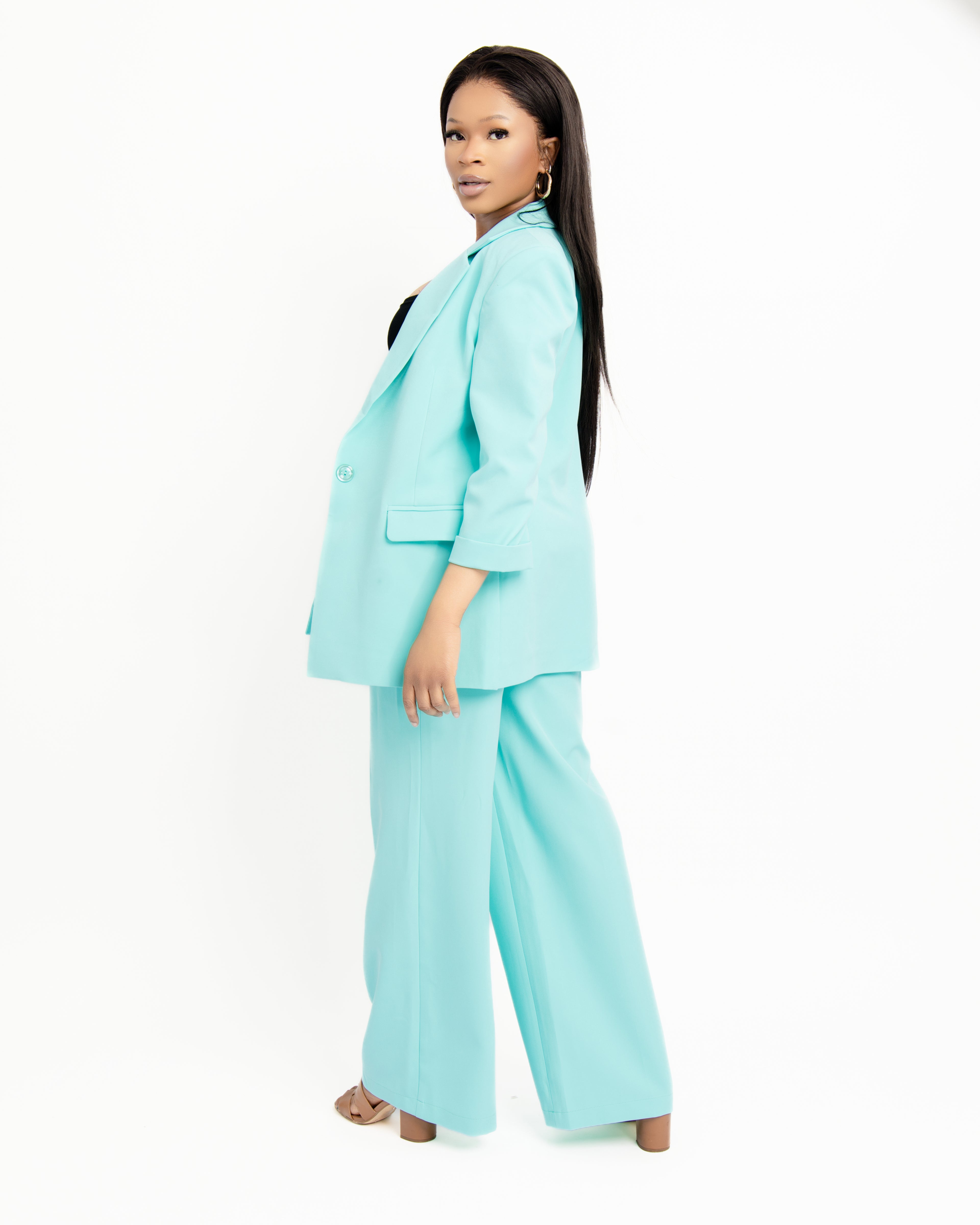 The Pastel Aqua Power Suit 2-Piece Business Suit