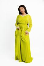 Lime Green Embellished Maxi Gown