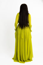 Lime Green Embellished Maxi Gown