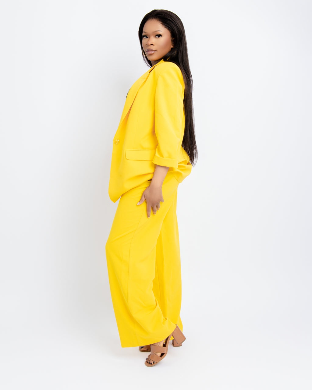 Vibrant Marigold Power Yellow Suit Set